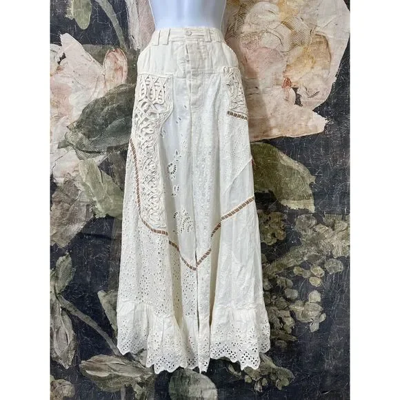 New Free People Night Fall Maxi Skirt Size 10